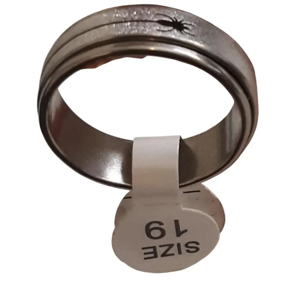 Stainless Steel Unisex Spin Ring Size‎ 9 With Engraved Ant Design